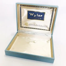 Vintage Wyler Incaflex Watch Presentation Box 1950's Light Blue NO WATCH