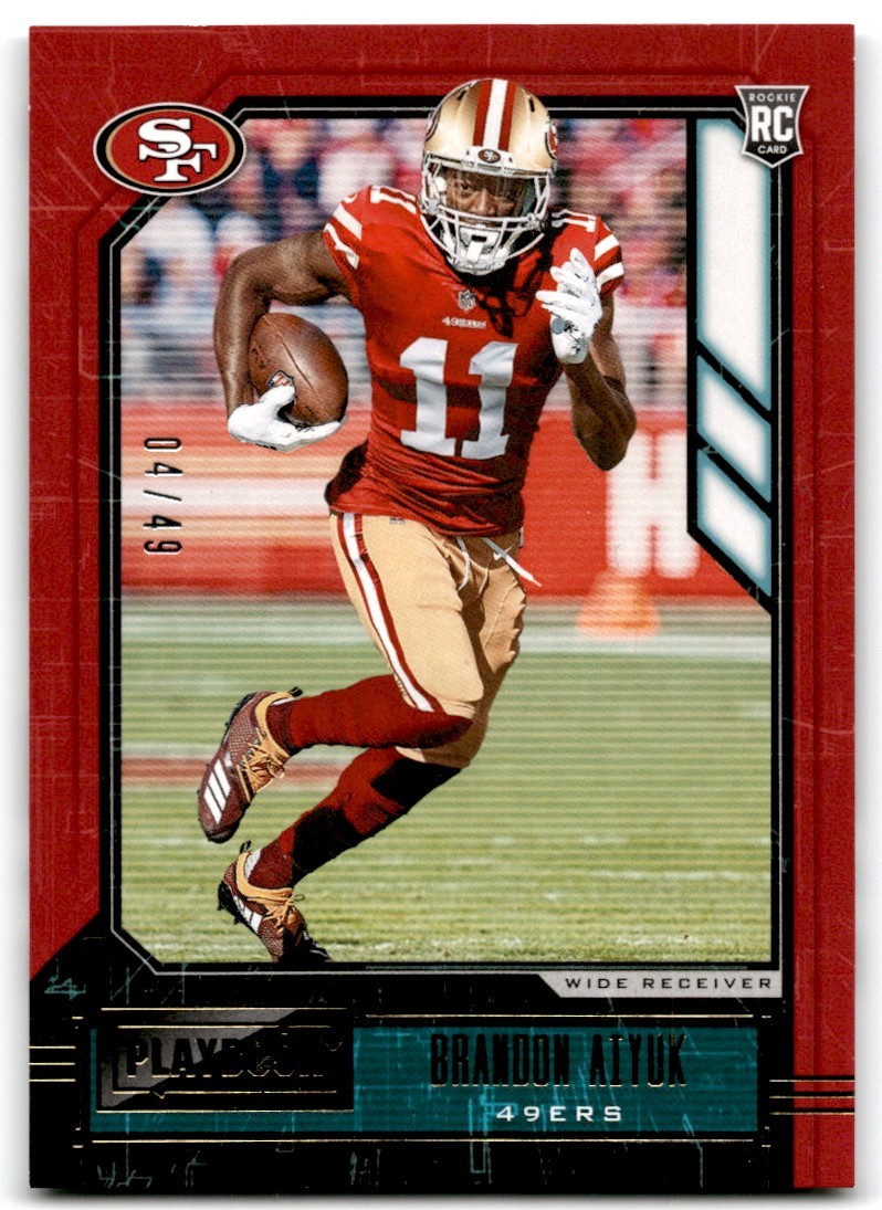 Brandon Aiyuk 2020 Panini Playbook RC Gold /49 Rookie #119 San Francisco 49ers