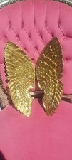 Angel Wings 37cm Wall Hanging Antique Style Gold Colour Left Right.Impressive.