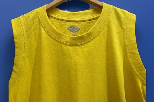 3 New Dickies Sleeveless Yellow Work T-shirt Men’s Small 34-36 - Picture 3 of 8