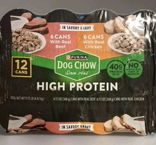 Purina Dog Chow comida enlatada alta en proteínas para perros carne de res y pollo paquete de 12 13 oz cada uno