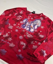 VTG Boho Y2K Elegant Christmas Long Sleeve 1X Save The Queen Style Snowman Chic