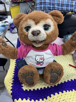 FurReal Cubby The Curious Bear Interactive Brown W/ Green Eyes Works 17 