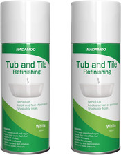 White Bathtub and Tile Refinishing Spray Paint Kit, 450Ml 2 Pack , Semi-Gloss D