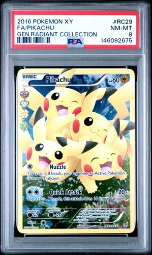 2016 POKEMON XY GENERATIONS RADIANT COLL #RC29 FULL ART/PIKACHU PSA 8