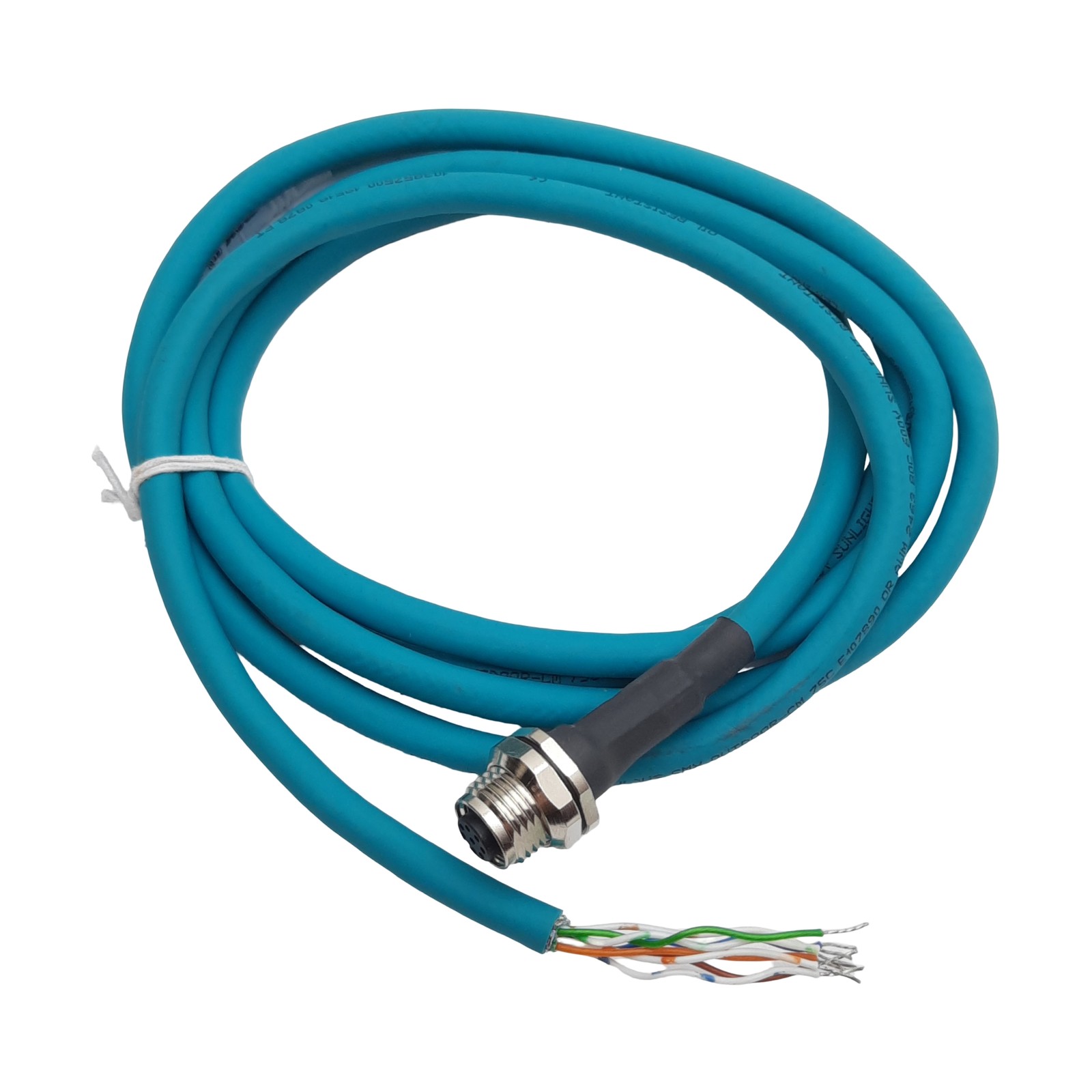 Turck FKFD 841-2M Cordset, 8-Pin M12 Female Eurofast to Leads, 1.5A 45VAC, 2m