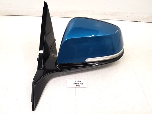 ✅ 14-17 OEM BMW F22 F23 F87 M2 Driver Side Mirror Assembly Heated Auto Dim Blue