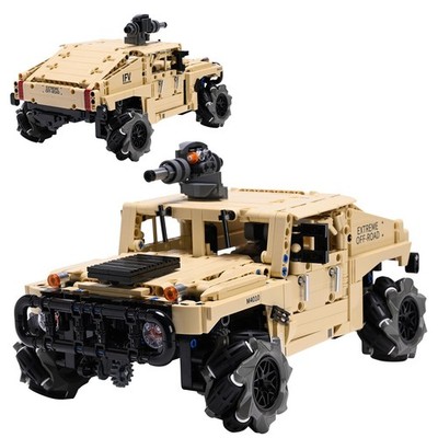 RC Off-Road Hummer Armored Technic Car Building Kit,4WD Remote Control...