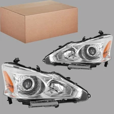 Headlamps Set Halogen for 2013 - 15 Nissan Altima Sedan Headlights Assembly