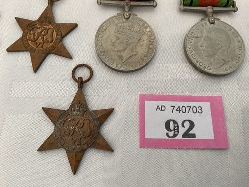 GENUINE WW2 MEDALS GROUP X 6. 5 WITH RIBBONS (92/unit) - Picture 4 of 6