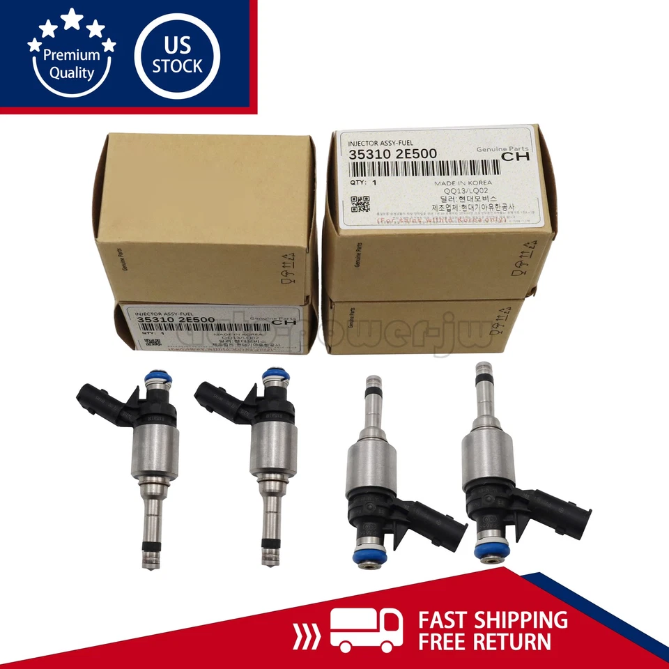 Juego de 4 inyectores de combustible para Hyundai Elantra Tucson Forte Soul 2014-2016 2,0 L Foto 3 de 4