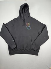 ADIDAS ORIGINALS Hoodie Men's Size XL Black Peace Sign Logo Pullover
