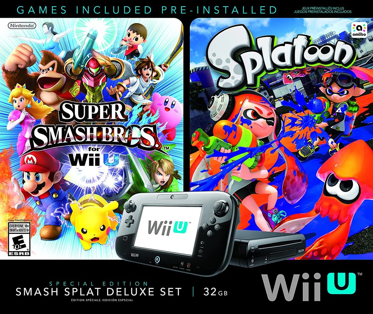 Nintendo Wii U・スプラトゥーン Nintendo Wii U Console - Special Edition Smash Splatoon Deluxe Set