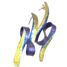 Giampouras 5100 ~ Anodized Colored Titanium Long Post Earrings
