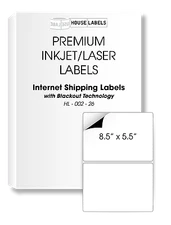 400 Half Sheet 8.5 x 5.5 Internet Shipping Labels BLACKOUT Technology Fast Peel