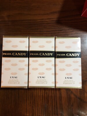 Lot Of 3 Prada Candy L eau EDT 20ml 0.68fl Oz X3 NEw Sealed Rare Discontinued