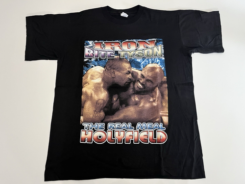 Vintage Mike Tyson Evander Holyfield Just Bite It Shirt 2XL Real Meal DEADSTOCK