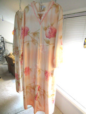 OSCAR de la RENTA Elegance Pink Satin Floral Robe Nightgown Peignoir S XS NWT
