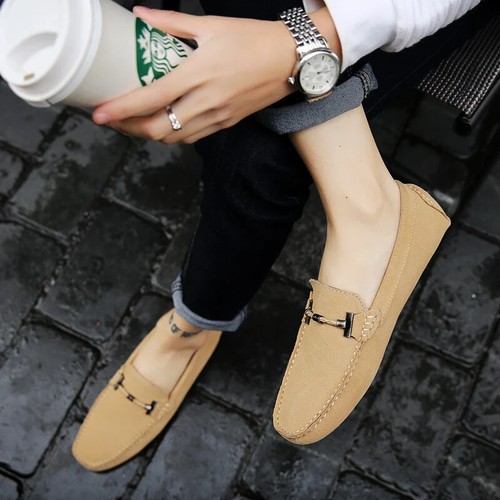 Men's Casual Shoes Soft Loafers Moccasins Slip on Driving Handmade Flats Shoes - Foto 21 di 34