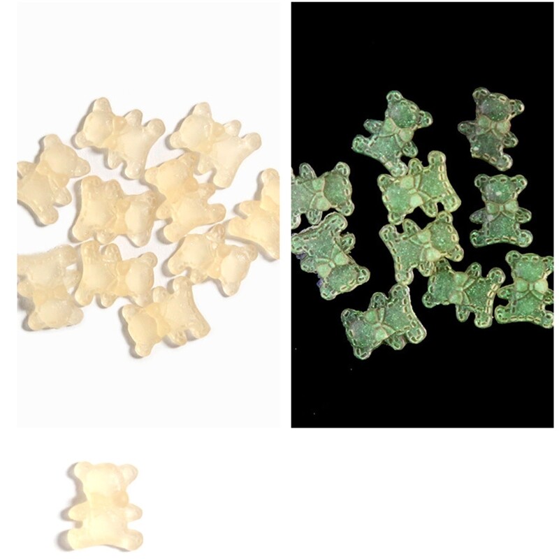 3D Bear Luminous Art Supplies Resin Bear Rhinestones-image