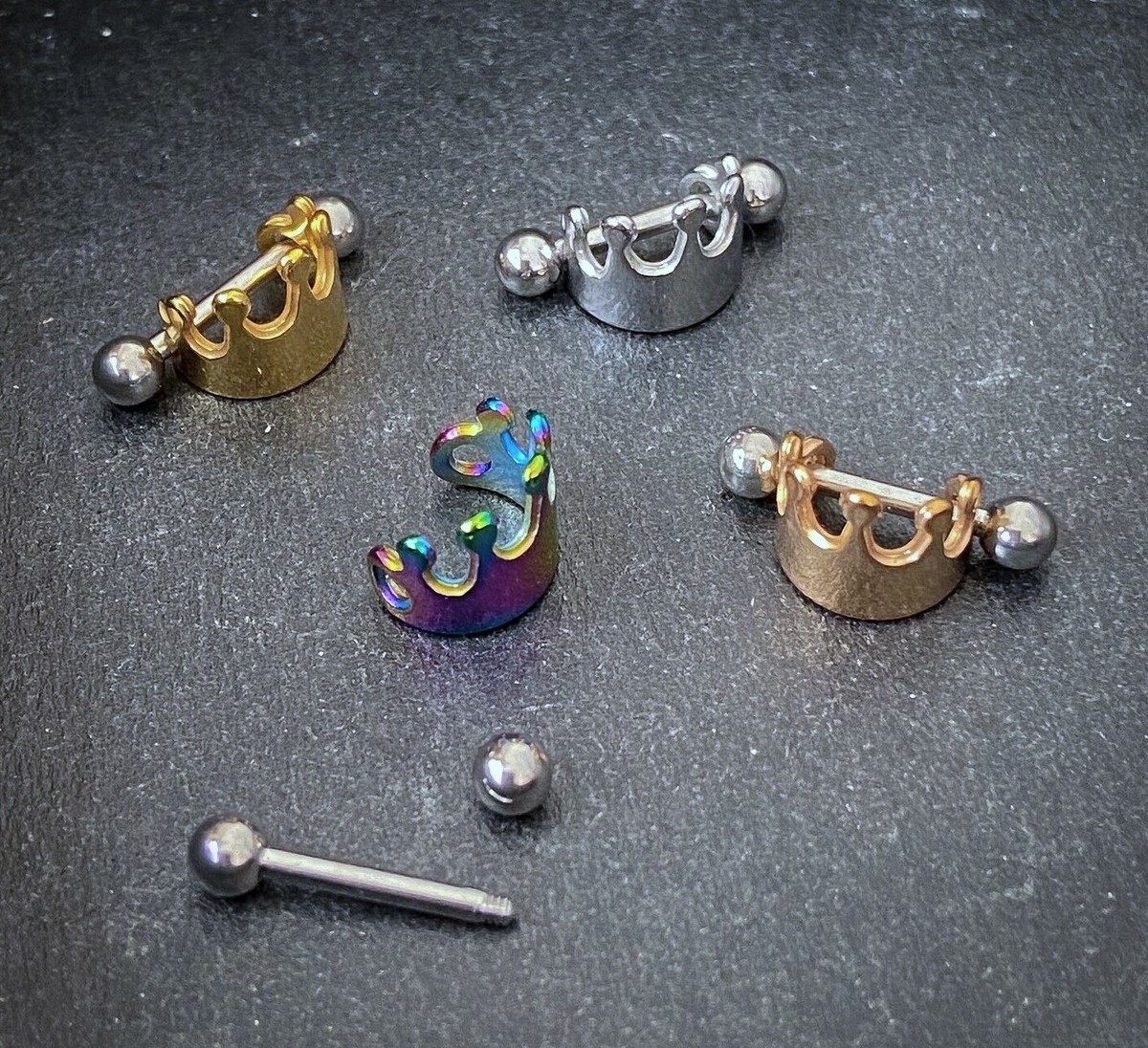 316L Surgical Steel Crown Ear Cartilage Ring Helix Cuff Ear Piercing Jewelry