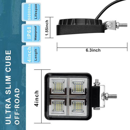 Luce da lavoro 48 led IP67 con DRLCBar spot pod fendinebbia guida fuoristrada ATV UTV - Foto 8 di 10