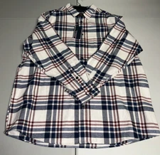 NWT's Roundtree & Yorke Ecru Multicolor Heavyweight Button Down Shirt 2XLT Tall