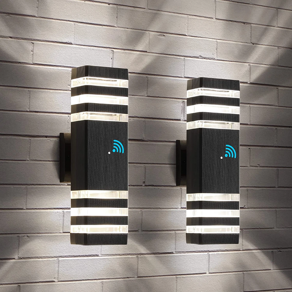 Dusk to Dawn Outdoor Wall Lights Modern Exterior Light Fixture 3 Layer up and