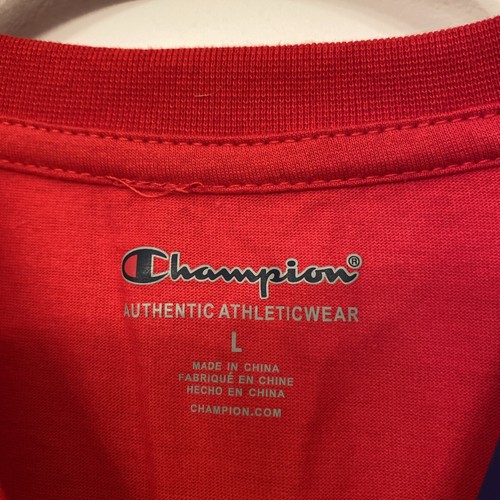 NWT Champion Boys Red S/S 100% Cotton Logo T-Shirt Top Size Large - Picture 3 of 7