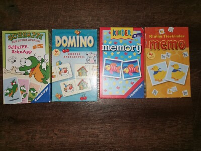 4 Stck. Kinder Reisespiele Tischspiele, 2x Ravensburger, gebraucht ab 3-4 Jahre