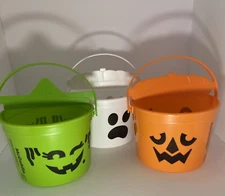 2022 McDonalds Halloween Pails McBoo McPunk'n & McGoblin Buckets All 3! New