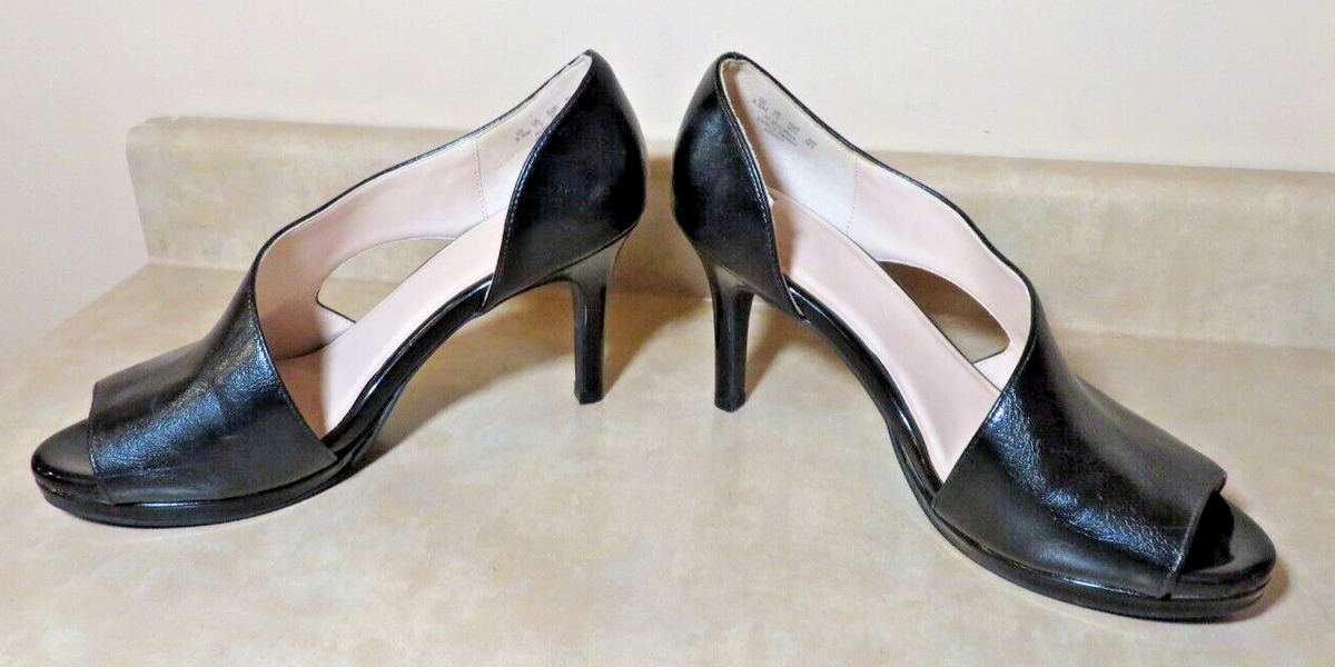 Ls Revolution Black Peep Toe Pumps, Classics High Heels Size