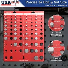 Nut and Bolt Thread Checker 34 Thread Identifier Gauge Inch and Metric Screw NEW