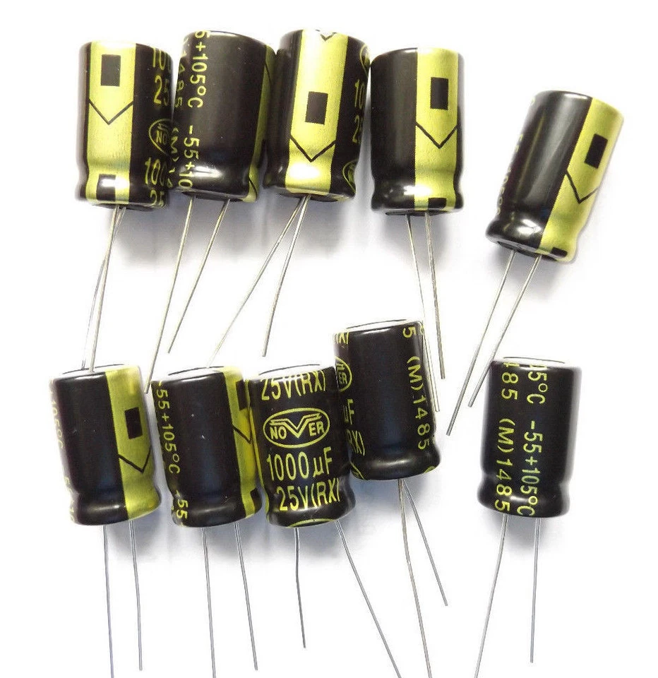 1000uf 25v 105c LOW ESR Long Life Size 20mmx12.5mm Nover RX1E102MGE x10pcs