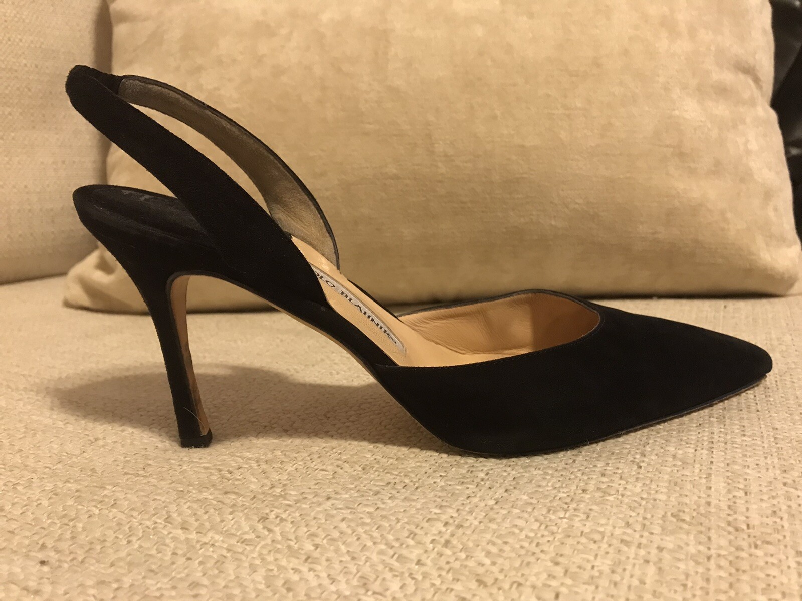 black suede slingback pumps