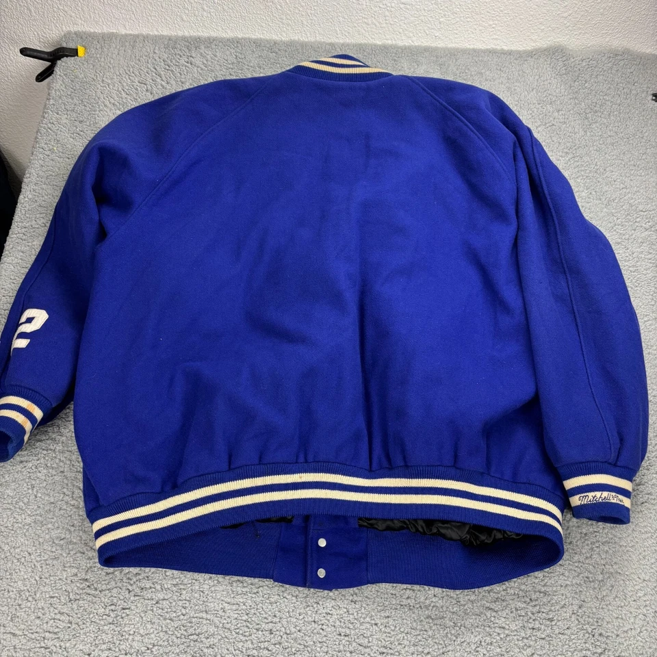 Chaqueta de lana Mitchell Ness Cooperstown para hombre azul 1956 Brooklyn Dodgers talla 64 Foto 2 de 4