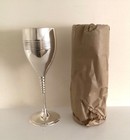 Vintage Pair of Silver Tone Ringed Chalices Wine w/box Made In India - NEW 1998 — photo 2