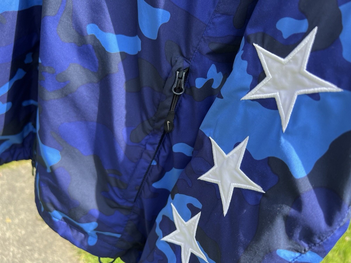 Nike Fcrb Real Bristol Blue Camo Hooded Jacket Size Large