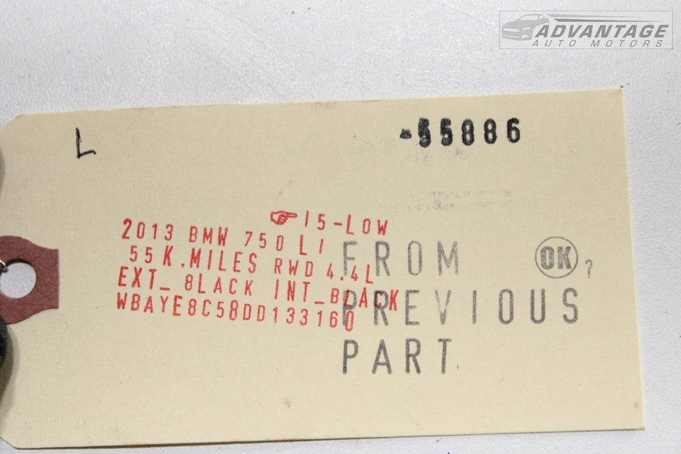 2009-2015 BMW 750LI F02 RWD 4.4L REAR LEFT SIDE EXHAUST MUFFLER CABLE OEM - Image 3 of 3