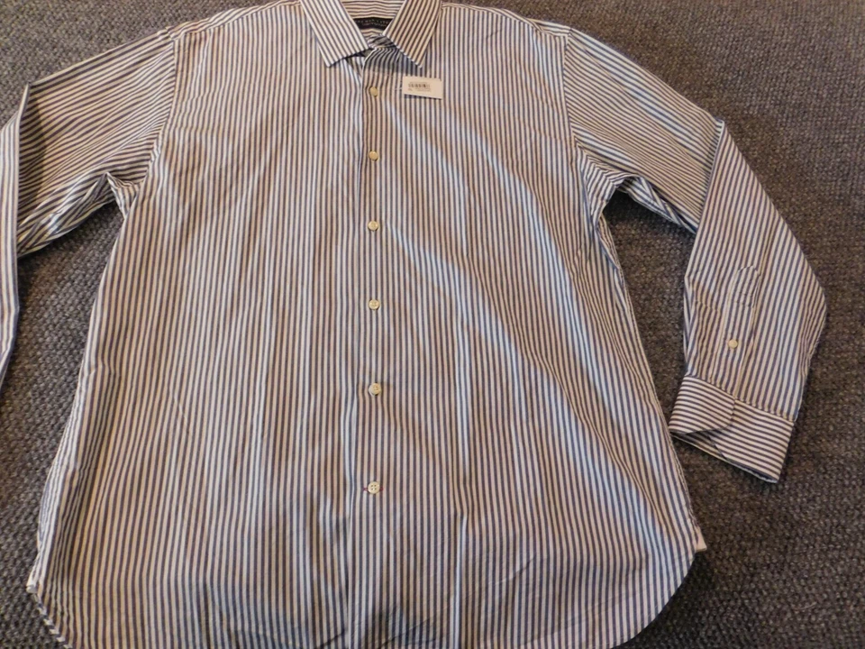 Bloomingdales Mens shirt Extra Large blue button up The Mens Store striped - Image 2 of 4