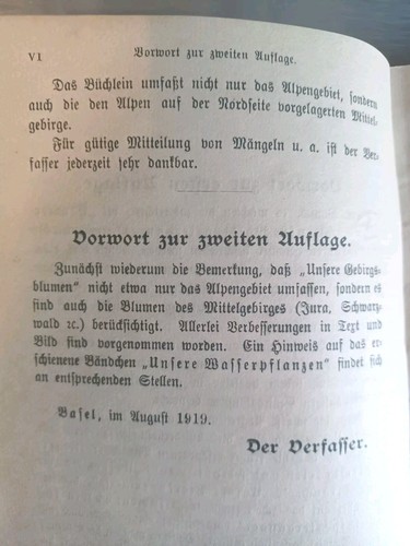 Antik 1919 Buch Dr.B. Plüss UNSERE GEBIRGSBLUMEN Botanik Flora Alpen Blumen - Bild 4 von 8
