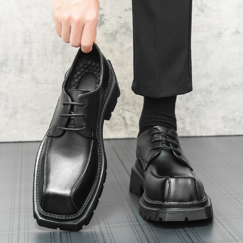 SAOLA Scarpe Oxford uomo British punta quadrata plateau eleganti business stringate derby party