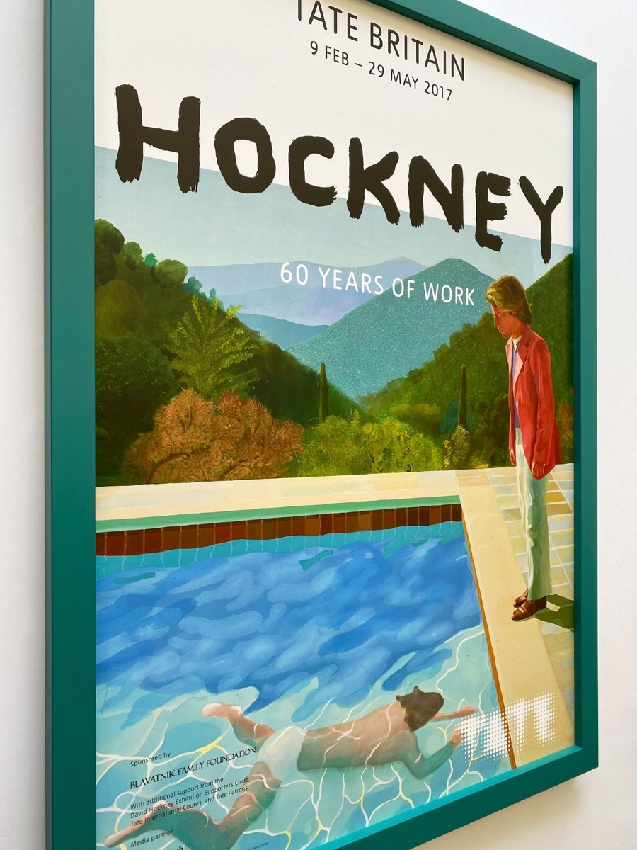 レア　David Hockney ポスター David Hockney Vintage 1977 Lithograph Print Framed Pop Art
