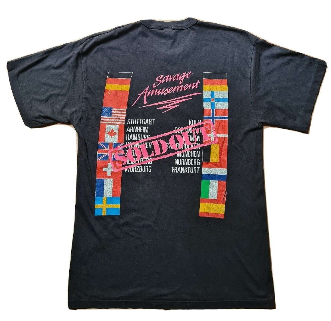 T-shirt Vintage Scorpions Savage Amusement Tour 1988/89 - Taille M Blanc - Concert Années 80