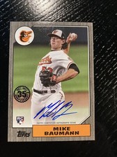 2022 Topps Update MIKE BAUMANN Orioles  AUTO 1987 ROOKIE AUTOGRAPH Black /199 RC