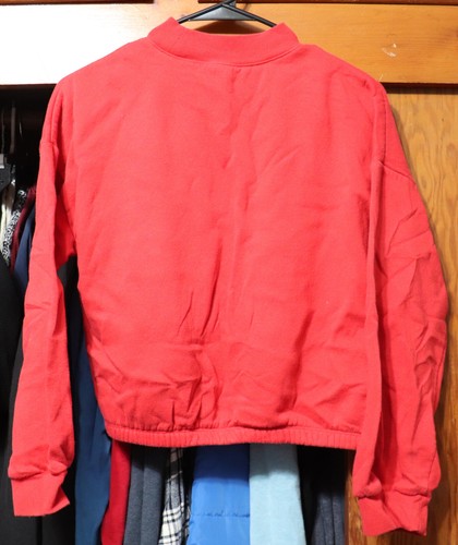 Old Navy Fleece Sweatshirt Heart Red Girls Cropped Extra Large YXL 14-16 - Picture 3 of 5