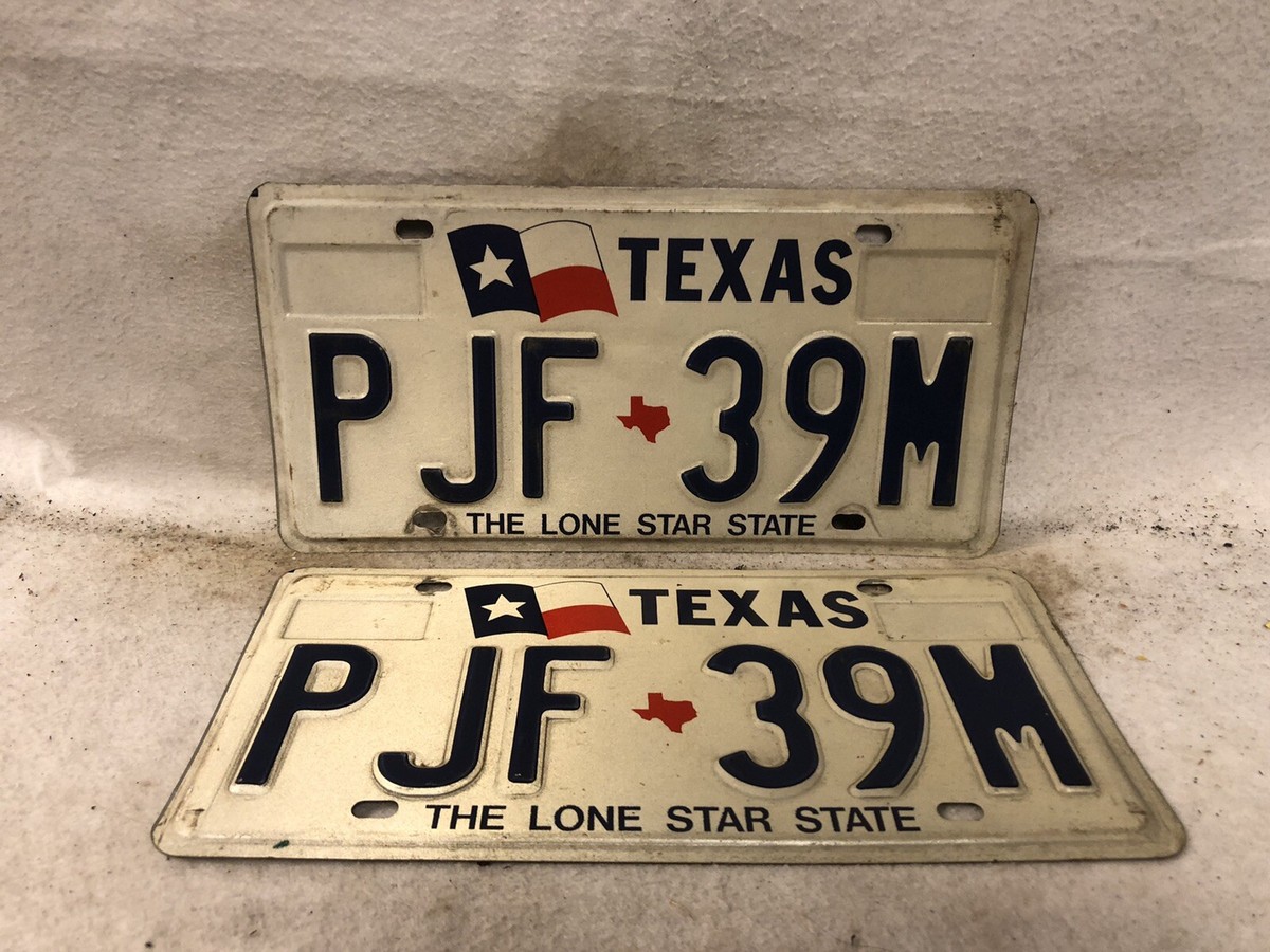 Vintage 1980's Texas License Plate Pair | eBay