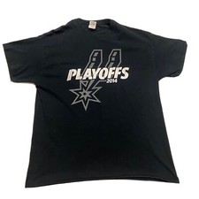 San Antonio Spurs NBA Basketball 2014 Playoffs Gildan Black T-Shirt XL