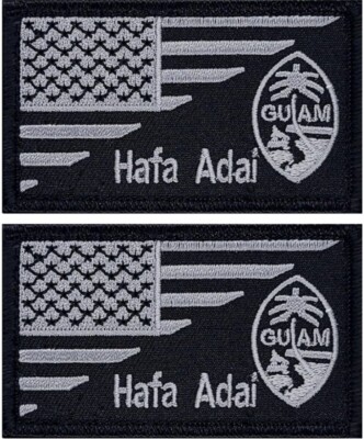Hafa Adai USA Guam Flag Embroidered Patch  |2PC  Hook backing  3.0 inch