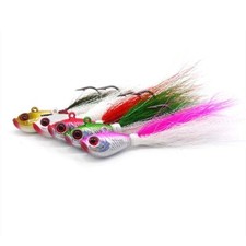 (5) Realistic Bucktail Jig Head Teaser Lure 3D Eyes 1/2 oz Best Quality on eBay
